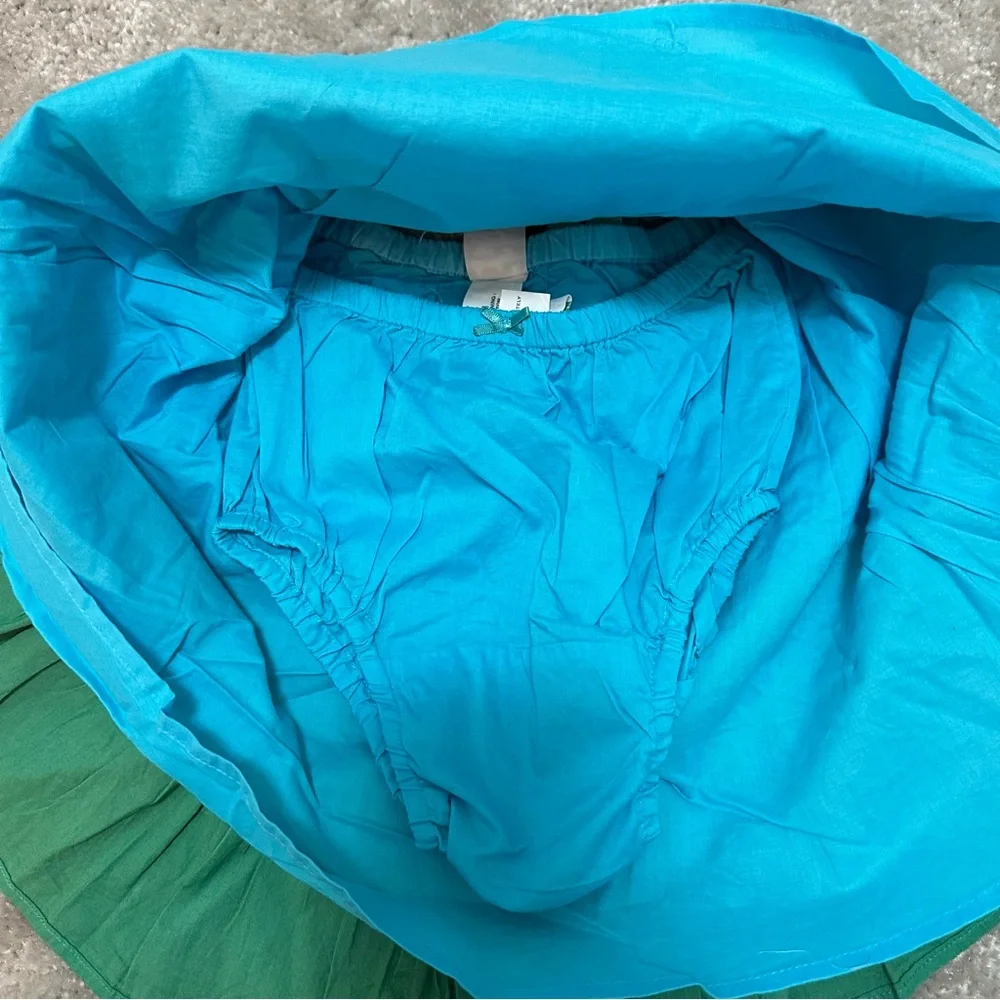 NEW Vintage Y2K Baby Gap Gradient Blue to Green Tiered Skirt Hand Dyed Bohemian